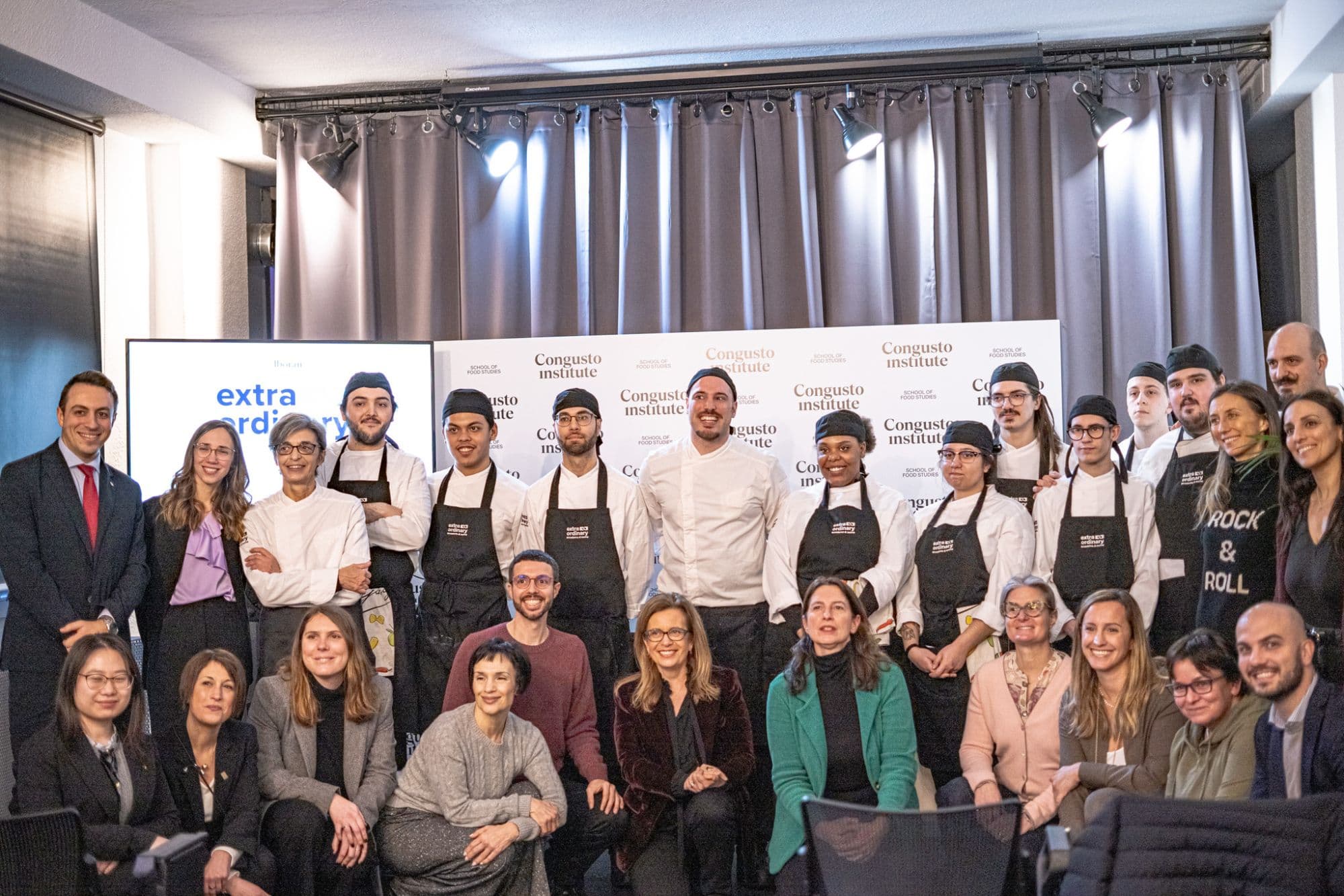 Partecipanti, chef e partner del progetto alla presentazione da Congusto Institute